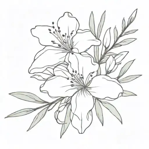 oleander flower tattoo design idea