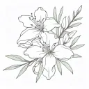 oleander flower tattoo design idea
