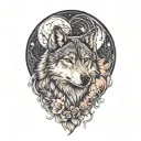 mama wolf howling tattoo design idea