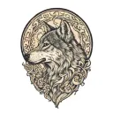 mama wolf howling tattoo design idea