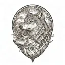 mama wolf howling tattoo design idea