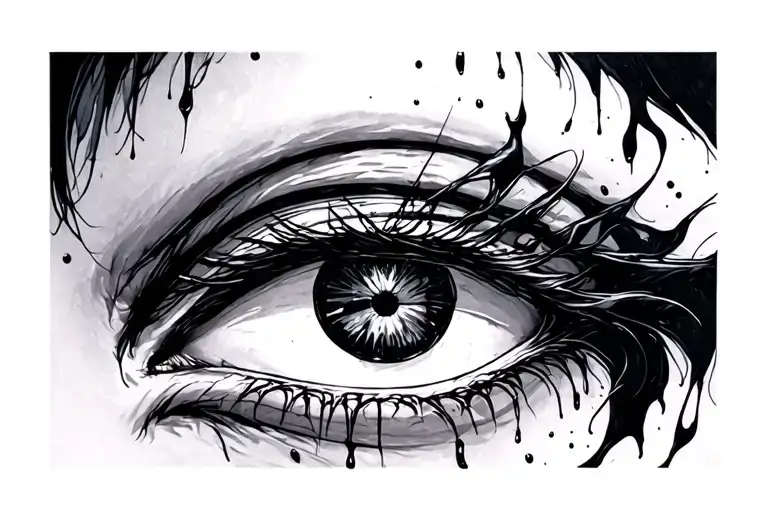 Itachi bleeding eye tattoo design idea