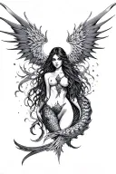siren full body tattoo design idea