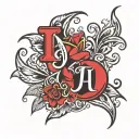 Make a tattoo using this 4 letters “J,A,I,E” in order and it must symbolize 4 siblings tattoo design idea