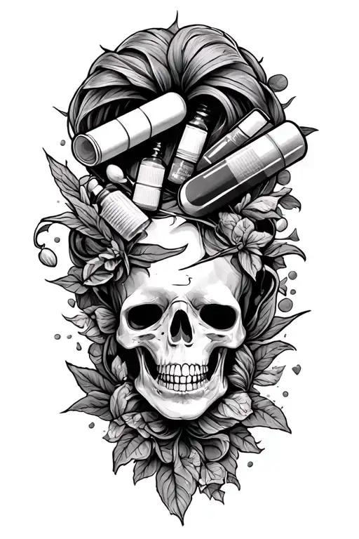 drugs work life tattoo design idea