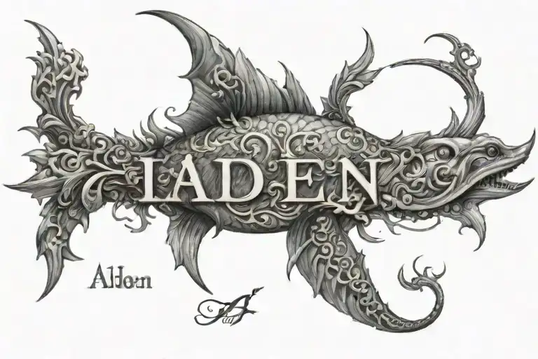 the name aiden tattoo design idea
