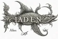 the name aiden tattoo design idea