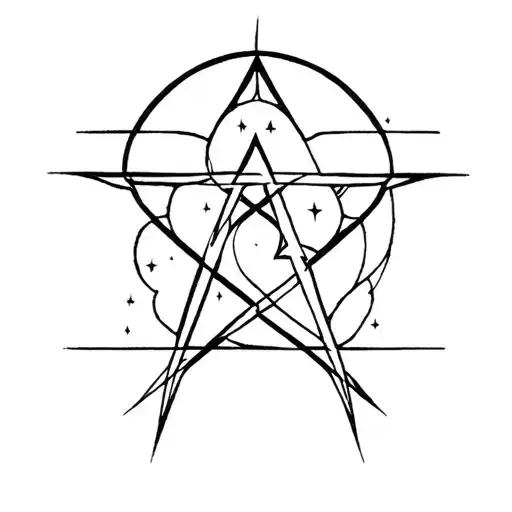 Circe pentagram incorporating elements tattoo design idea