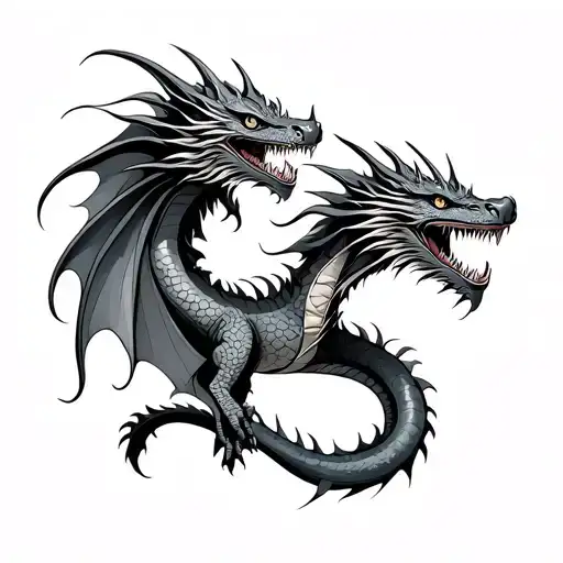 Fine Line Dragon tattoo design idea