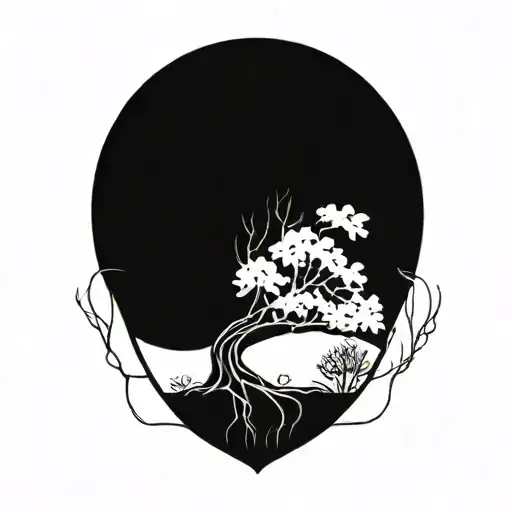 half sleeve Morton bay fig tree with roots tattoo design idea