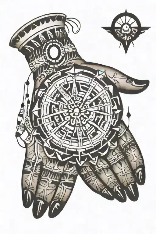 hopi healing hands tattoo design idea