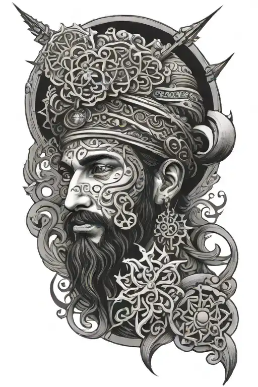 Shia Muslim history intertwined tattoo design idea