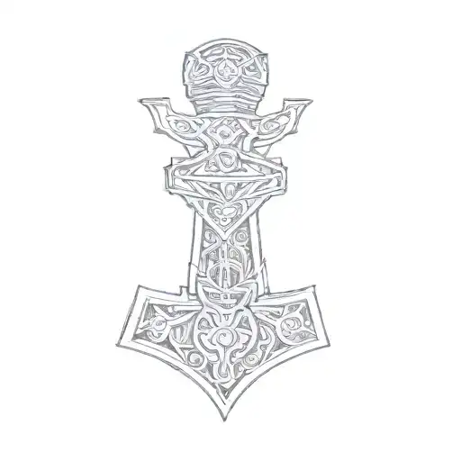 thor's hammer tattoo design idea