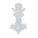 thor's hammer tattoo design idea