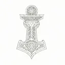thor's hammer tattoo design idea