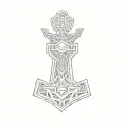 thor's hammer tattoo design idea