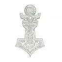 thor's hammer tattoo design idea