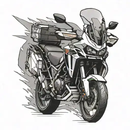 motorrad africa twin flame tattoo design idea