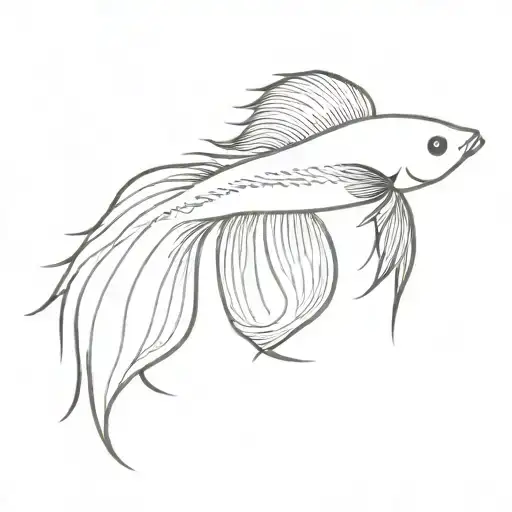 betta fish profile tattoo design idea