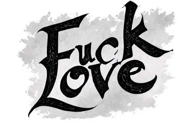 fuck love letter written tattoo design idea