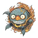 calcifer half red calcifer tattoo design idea