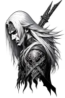 Sephiroth full chest blackwork tattoo design tattoo design idea