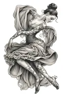 ballet dancer gracefully moving tattoo design idea