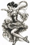 ballet dancer gracefully moving tattoo design idea