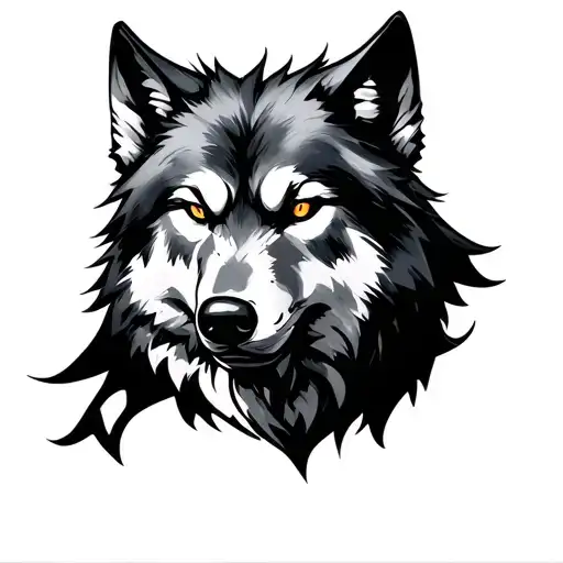 ff7 lone wolf tattoo design idea