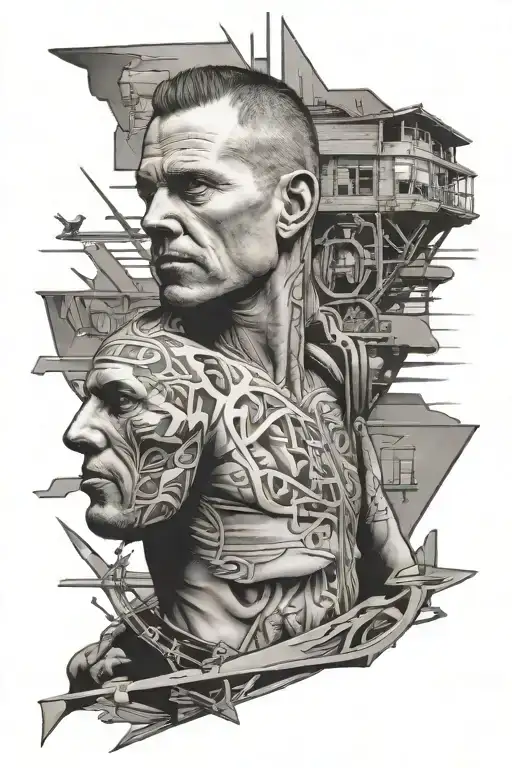 Mike Schofield with prison break background tattoo design idea