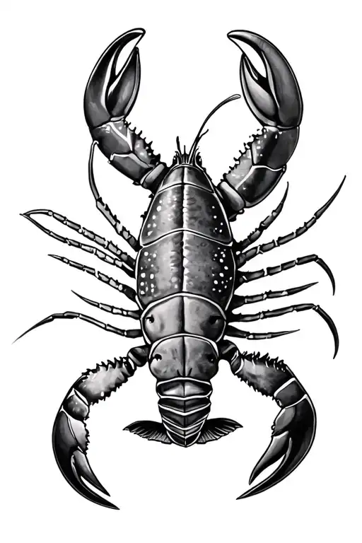 lobster, whale shark & turtle tattoo design idea