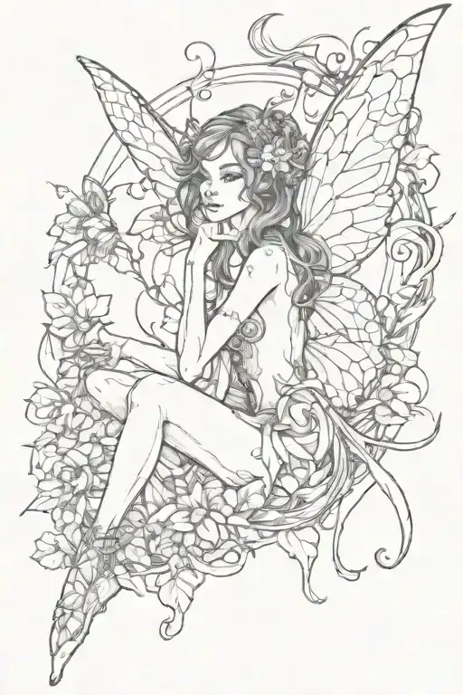 dark fairy tattoo design idea