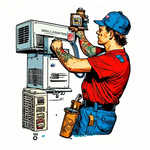 hvac technician repairing tattoo design idea