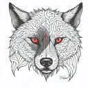 Wolf with red eyes  tattoo design idea