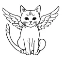 Scottish cat with angel wings tattoo design idea