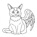 Scottish cat with angel wings tattoo design idea