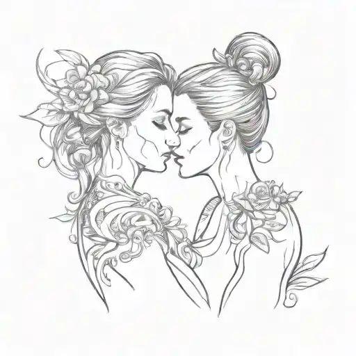 mom and daughter name tattoo design idea