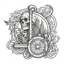 fire and ny hook tattoo design idea