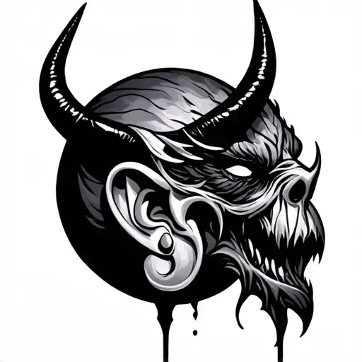 Devil In Ear tattoo design idea