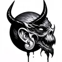 Devil In Ear tattoo design idea