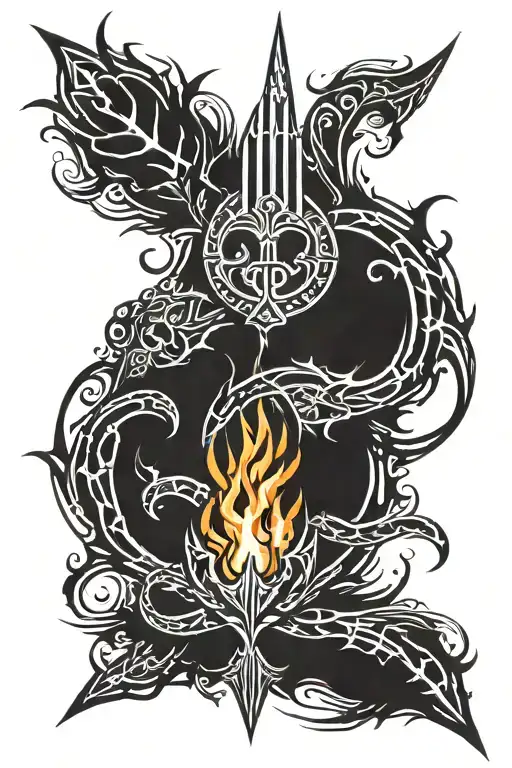 Dark souls bonfire tattoo design idea
