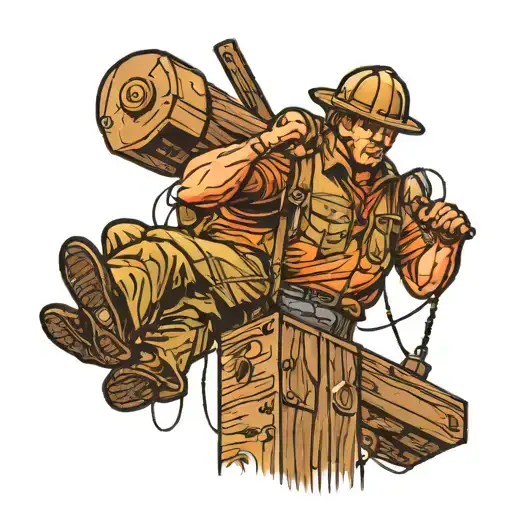 lineman on telephone pole tattoo design idea