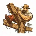 lineman on telephone pole tattoo design idea