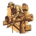 lineman on telephone pole tattoo design idea
