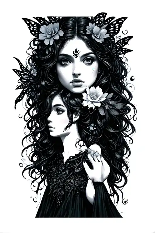 fairies in trouble tattoo design idea