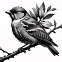canary bird tattoo design idea