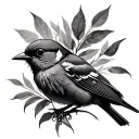 canary bird tattoo design idea