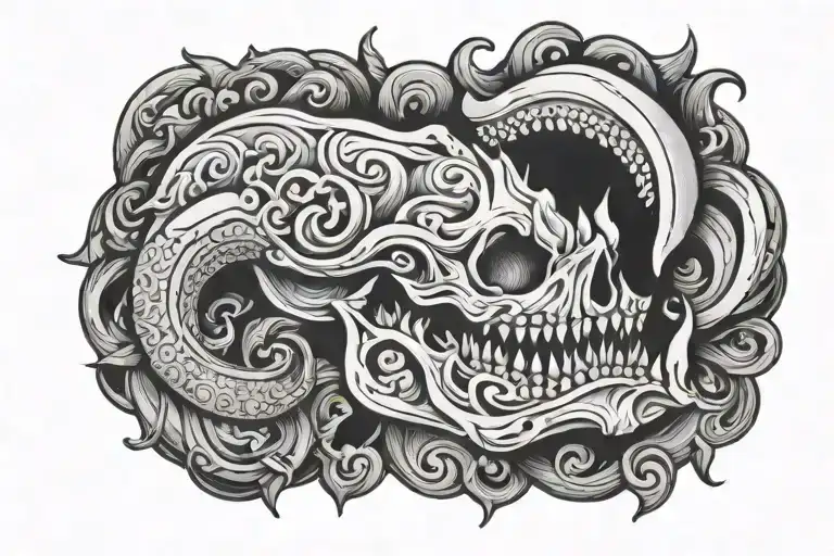 Jaw tattoo design idea