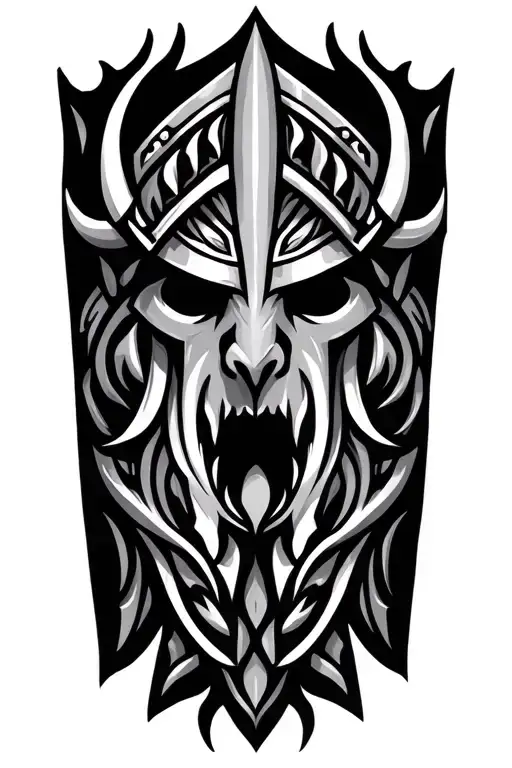 Viking tribal patterns tattoo design idea