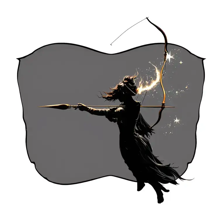 Sagittarius archer shooting star passing tattoo design idea